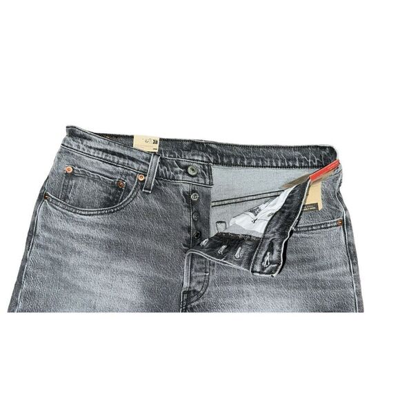 LEVI Denim Jeans 501 Original High Rise Straight Leg Button Fly Gray 30x30 NWT - Picture 2 of 6